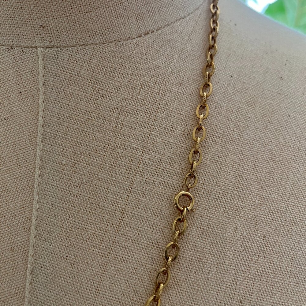 70's Avon 4 Tier Gold Tone Owl Necklace - Picture 3 of 6